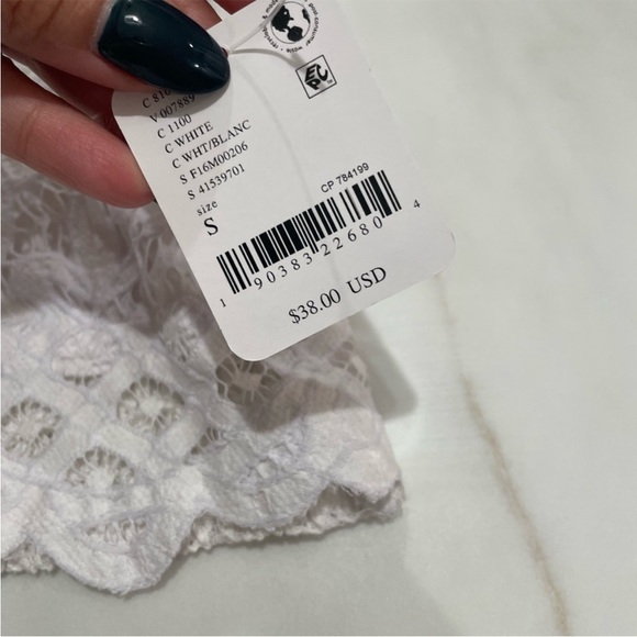 Free People Adella Longline Bralette White Size Small New with Tags - Picture 3 of 5